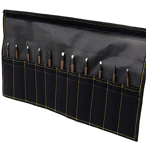 Stone Carving Tools, 11 Pcs Stone Seal Craft Engraving Wood Carving Tools Gravers/Chisels/Knife Set with Bag