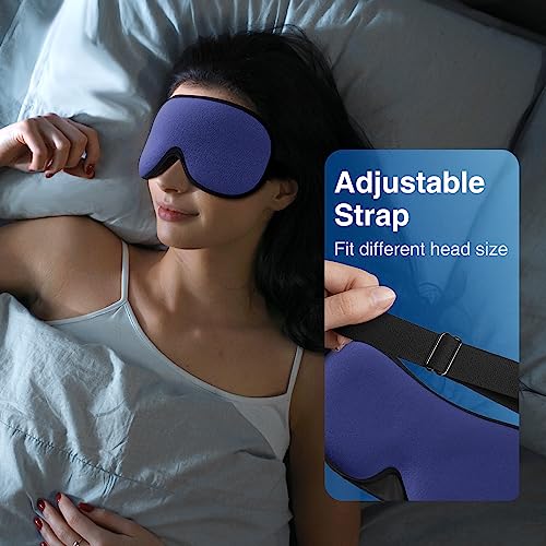 YFONG Weighted Sleep Mask for Women Men, 3D Light Blocking Eye Mask, Blue - color: Blue