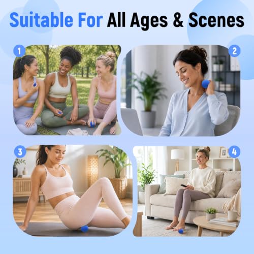 Massage Ball Lacrosse Ball for Myofascial Release, Massage Deep Tissue for Back, Neck, Foot Trigger Point Therapy, Full Body Muscle Knots, Relieving Muscle Pain (Blue) - color: Blue