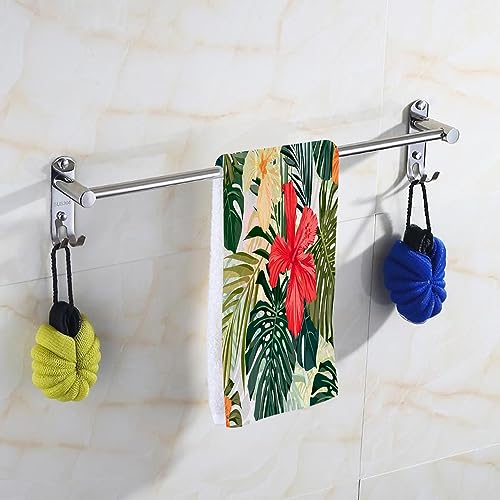 Pehede Hibiscus Flowers Hand Towel Summer Colorful Hawaiian Tropical Plants Palm Leaf Soft Guest Face Bath Towel Bathroom Decorations Thin Kitchen Tea Dish Towels 15 x 30 inch - color: Hibiscus Flowers