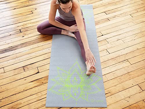 Sol Living Travel Yoga Mat - Natural Tree Rubber for Extra Grip - Non-Slip, Foldable, Eco-Friendly - Perfect for On-The-Go Yoga, Pilates, Fitness, Meditation - 24" x 72", Grey (EN-YP-PM003-GE) - color: Grey