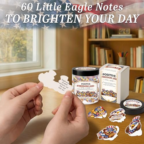 Positive Freedom Jar, 60 Patriotic Affirmation Cards, Gifts for Women & Men - color: KAT-K- Positive Freedom 250