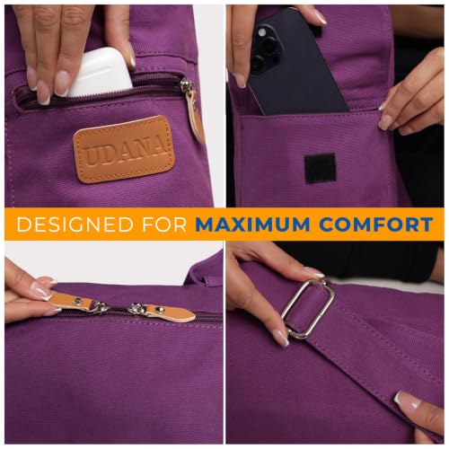 UDANA Canvas Yoga Mat Bag for Women & Men, Full-Zip Carrier with 3 Pockets & Adjustable Strap, Stylish Gym & Pilates Bag – Available in Multiple Sizes