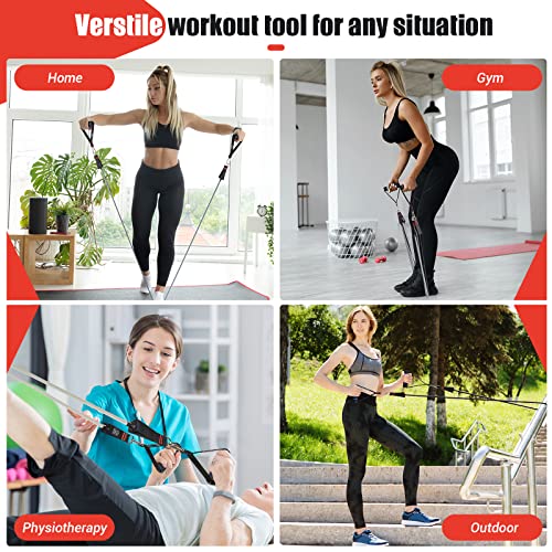 Resistance Bands with Handles for Women, 5 Level Exercise Bands - color: Grey