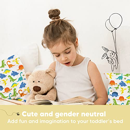 Toddler Pillow with Pillowcase, 13x18 My Little Dreamy Pillow (Happy Dino) - color: Happy Dino