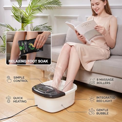 Foot Soaking Tub, Foot Spa Bath Massager with Heat, Bubbles