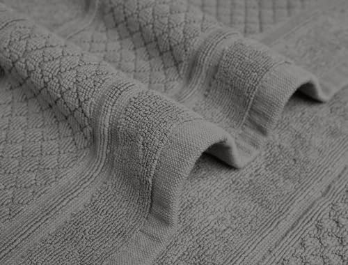 Avalon Towels Grey Bath Mat - 100% Cotton Set of 4 Absorbent Bathmat - Bathroom Mats Quick Dry Bath Mats for Bathrooms (22x34 Inches) - color: Grey, size: Pack of 4