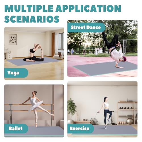 Portable Marley Dance Floor Mat with Carry Bag, 5mm Thick Non-Slip PVC for Ballet, Jazz & All Styles | 3.3x5.9ft Reusable Mat for Home Studios, Events & Professional Use