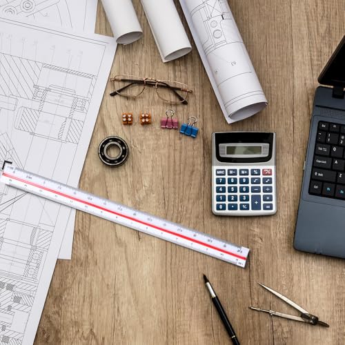Architectural Scale Ruler 12 Inch Scale Ruler Engineering Engineer Scale Architect Drafting Ruler Architecture Triangular Ruler for Blueprints Drafting Tools for Architects Engineers Draftsman