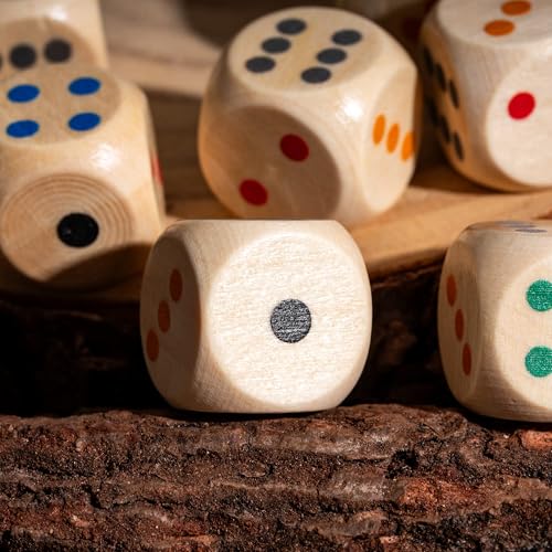 10PCS 16mm D6 Dice Set Wooden 6 Sided Dice Set for D&D Board Games - color: D6-color P