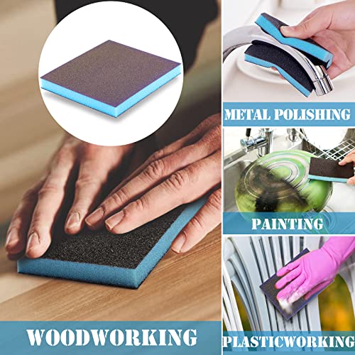 8Pcs 180 Grit Sanding Sponge, Jamiikury Fine Sanding Blocks Washable and Reusable, Wet Dry Sandpaper Sponge for Wood Metal FurniturePaint and Drywall - size: 180 Grits