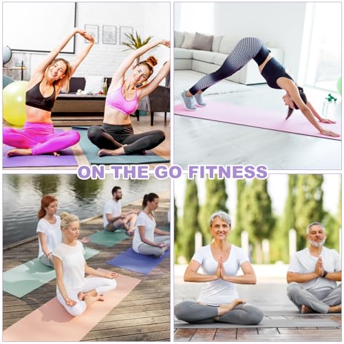 Funtery 3 mm Thin Yoga Mats Bulk, 68 x 24 in - color: Morandi Colors