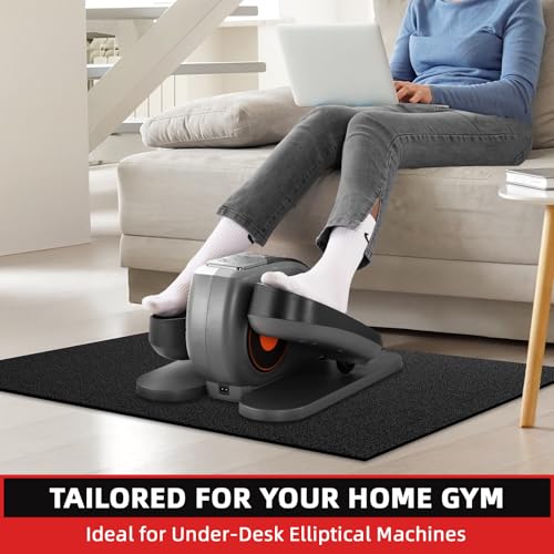 GymCope Treadmill Mat for Hardwood Floor Carpet 7'x3'/6'x3'/6'x2.5'/4'x2' - color: 48"x24"x6mm-black