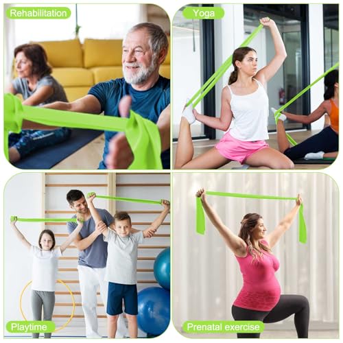 DEEKIN 10 Pcs Resistance Bands Professional Exercise Elastic Bands Latex-Free Yoga Starter Set for Pilates, Physical Therapy, Strength Training, Yoga, Working Out for Women Home Gym - color: Green, style: 5 Lbs
