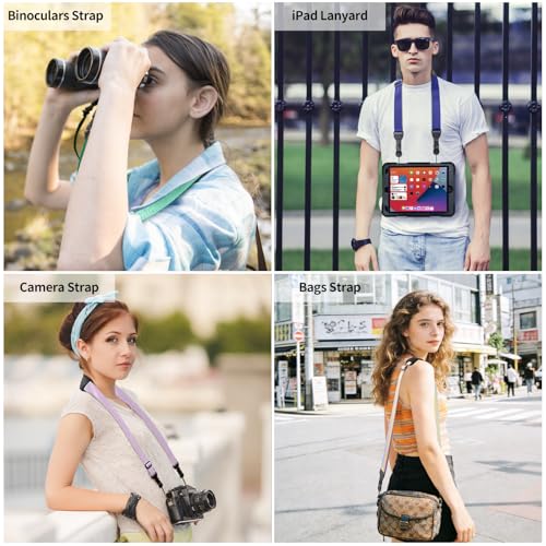 FIEIL Universal Shoulder Strap, Sandwich Mesh Padded Neck Lanyard, Replacement Comfortable Bag Strap for Camera, Cellphone Tablet,iPad, Laptop, Luggage Bag, Binocular(Rainbow Colors) - color: Rainbow Colors