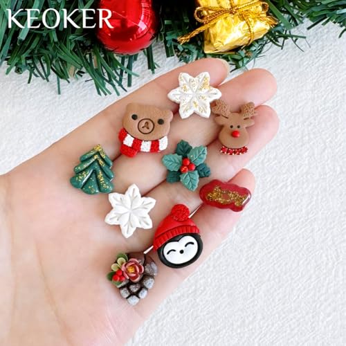 Keoker Christmas Clay Cutters - 8 Shapes Polymer Clay Cutters With Snowflake Design - color: WhitecolorA