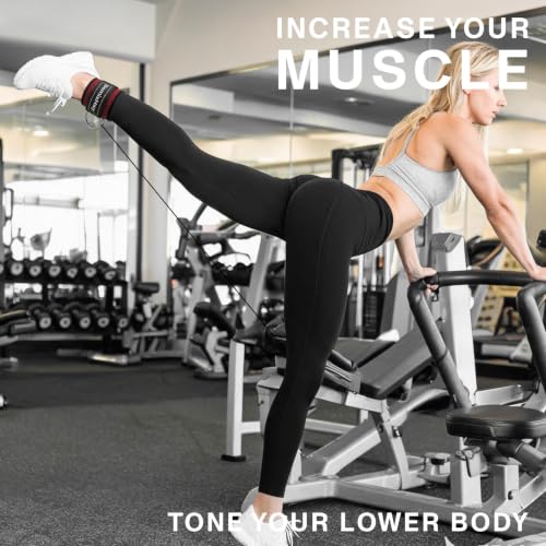 Fitness Ankle Straps for Cable Machine, Premium Neoprene Padded Adjustable Ankle Cuffs, Home Gym Cable Attachment for Glute Kickbacks, Booty Workouts, Leg & Hip Exercises - size: Pair