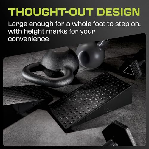 Flexelent Heel Elevated Squat Wedge Block Pair, 17° Angle, Bag Included - color: Black Diamond
