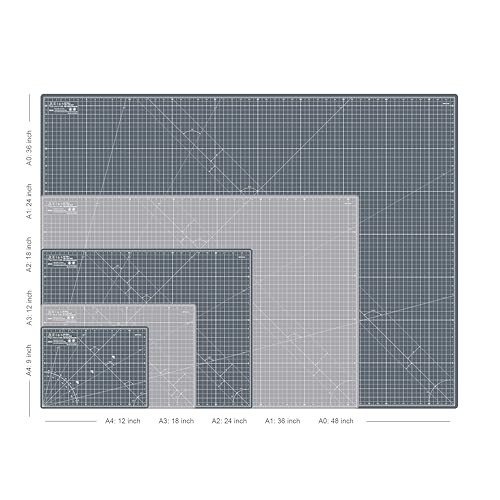 Elan Cutting Mat A1 Gray, Large Self Healing Cutting Mat 24 x 36 Inch, 5-Ply Craft Board Gray, Hobby Board for Crafts 24x36 Inch - style: 36 x 24"