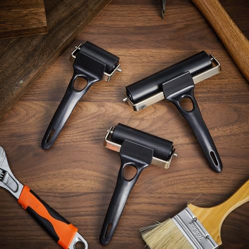 Frienda 6 Pack Rubber Brayer Rollers Set, 2 Inch, 3.2 and 4.7 Inch Hard Rubber Rollers for Printmaking, Ink Application, Block Printing, Stamping, Wallpaper, Vinyl, Gluing, Crafting - size: 2 Inches, 3.2 Inch, 4.7 Inches
