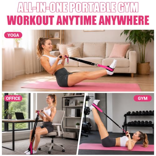 Adjustable Pedal Resistance Band with Handle, Poster, Carry Bag and 2 Tube
