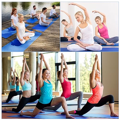 Funtery 3 mm Thin Yoga Mats Bulk, 68 x 24 in - color: Blue