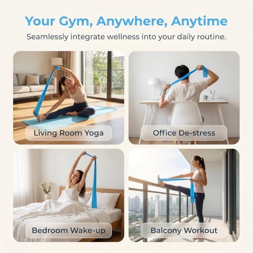 Resistance Bands,Professional Long Non-Latex Elastic Stretch Bands,Exercise Bands for Physical Therapy, Yoga, Pilates - color: blue