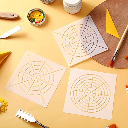 Outus 8 Pieces Mandala Dotting Stencils Reusable Mandala Stencil Template Set 8/12/16 Segment Painting Drawing Templates for Wood, Fabric, Glass, Metal, Walls DIY Painting Art Projects