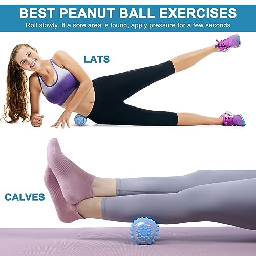 Uppye Vibrating Massage Ball for Pain Relif, Mobility Ball for Physical Therapy and Workout Recovery, Deep Tissue Myofascial Release Tools - Back, Shoulder & Foot Muscle Massager (Blue) - color: Blue