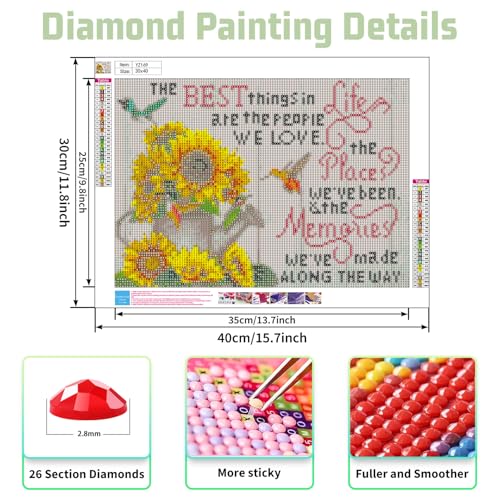 6 Pack Inspirational Diamond Painting Kits for Adults, Diamond Art Kits for Adults, DIY 5D Diamond Painting Kits for Beginners Home Wall Decor 12x16inch - color: 6 Pack Inspirational