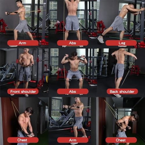 WHATAFIT Resistance Bands with Handles, 5-Level Exercise Bands for Workout - color: Multi