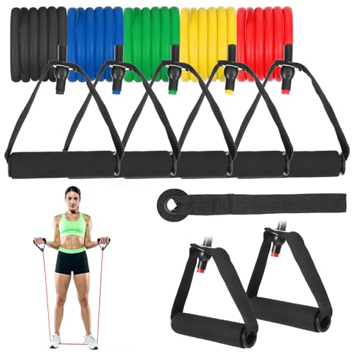 5PCS Resistance Band with Handle Exercise Pull Up Band for Men Women