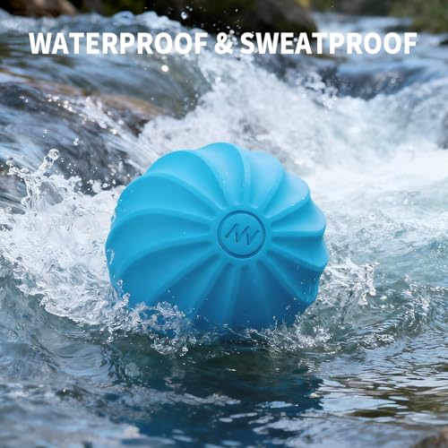 2.3" Mini Vibrating Massage Ball, 10-Speed Vibrating Foam Roller, Lacrosse Ball Massage Ball Therapy for Relieving Muscle Tension & Soreness, Vibrating Massage Roller for Plantar Fasciitis(Blue) - color: Blue