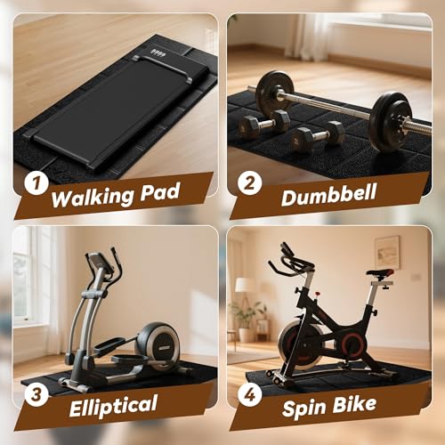 Walking Pad Mat for Carpet - 55" x 23.6", 0.24" Thick Treadmill Mat - size: 55"L x 23.6"W x 0.24"Th
