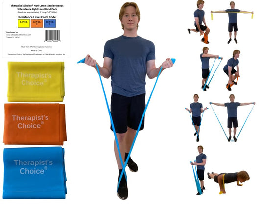 Therapist’s Choice® Professional Non-Latex Resistance Bands for Upper and Lower Body Exercise Workouts, Physical Therapy, Lower Pilates, and Rehab, 25 Yard (75 Feet) Roll Bulk Roll - size: 3 Pack