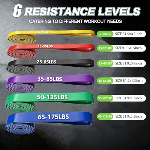 Resistance Bands, Pull Up Resistance Bands, Men's and Women's Fitness Training Bands, Suitable for Stretching, Training, and Physical Therapy - color: Multicolor (5-175LBS)