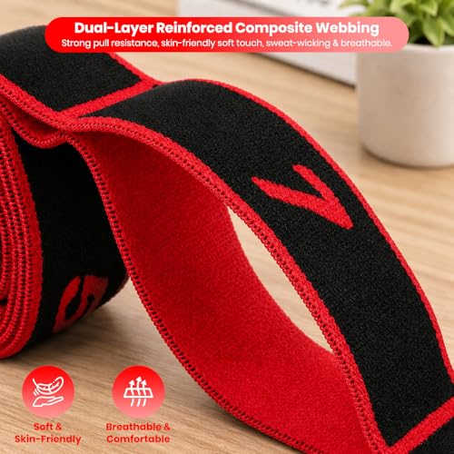 Resistance Band for Stretching, Yoga, Pilates and Fitness, Number Stretch Fitness Band with Clear Markings, 8-Section Elastic Latex Training Bands with Adjustable Tension for Body Shaping - color: Red-Black