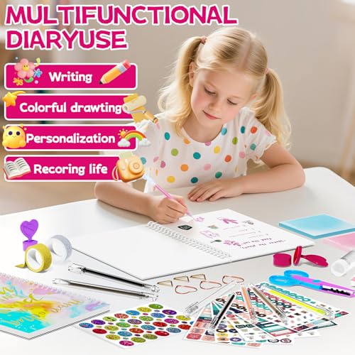 SUPMANGO 2-Pack DIY Journal Kit for Girls Ages 8-14,DIY Journal Set Stationary Birthday Gifts Ideas for Girls,Art Crafts for Tween Kid Scrapbook & Diary Supplies Set