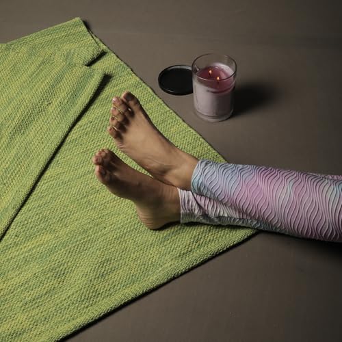 Trade Star Highly Absorbent Reversible Yoga Rug Organic Cotton Yoga Mat Tie Dye Yoga Mat for Exercise Travel Mat for Indoor or Outdoor Use Handloomed Extra Thich Meditation Rug 72"L x 24"W Inches Perfect Size - color: Color 3