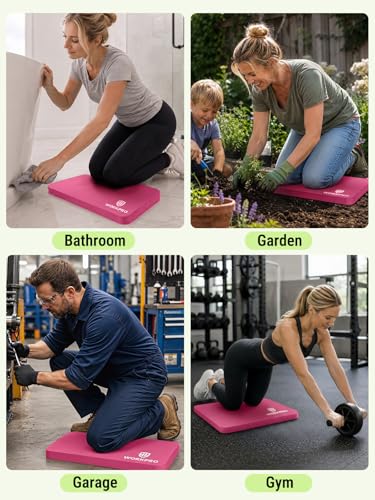 WORKPRO Extra Thick Kneeling Pad, 1 Pack, 17.5 x 11 x 1.5 in, Pink - color: Pink, size: 1 Pack