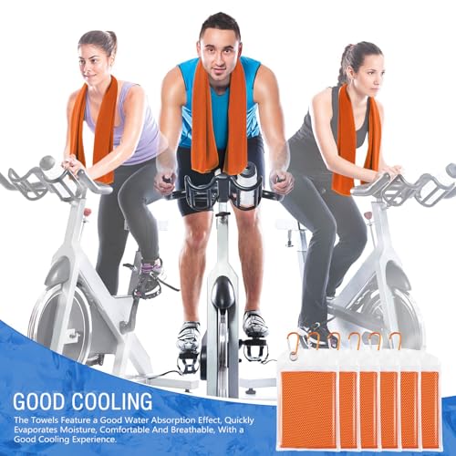 Hosuly 15 Pcs Cooling Towels 40" x 12", Orange - color: Orange