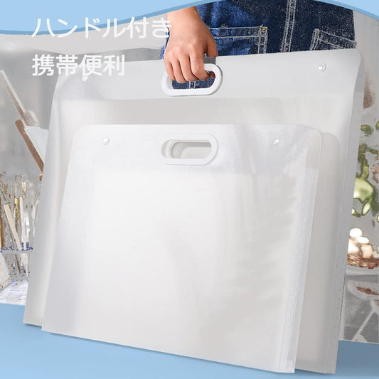Sohynca Plastic Art Portfolio, Large Art Portfolio with Handles,Waterproof Portfolio Folder for Artwork, Arts Storage Case for Drawing Sketch Photography Poster (17.32 x 13.22 inch) - size: 17.32 x 13.22 inch