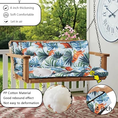 Porch Swing Cushion Three Seat Waterproof, Summer, 40 x 63in - color: Summer, size: 40 x 63in