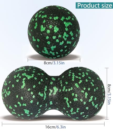 Peanut Massage Ball, Double Lacrosse Foam Roller for Physical Therapy, Firm | Deep Tissue Exercise, Myofascial Release, Muscle Knots Acupoint Relief, Trigger Point Tool for Neck Back Feet Waist Pain