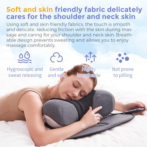 ALPHAY Cervical and Shoulder Massage Pillow, Portable Neck Traction Device, Dynamic Massage, Graphene Heating, Shoulder and Neck Relax Device