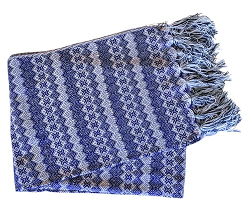 Del Mex Mexican Rebozo Shawl Blanket Doula - color: Blue/White, size: Regular (6 ft x 2.5 ft)