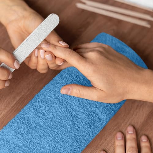 Reed&Pick Hand Towels (Pack of 24) Light Blue Economy Towels Salon Towels - 100% Cotton Spa Towel – 16 x 26 Inches Highly Absorbable, Facial Gym Hair Towel Face Towel Bulk - color: Blue, size: 16x27 Pack of 24