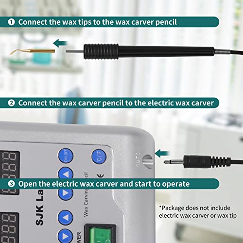 Annhua Dental Electric Wax Pens 2 PCS, Dentist Waxing Carving Pencils Replacement Handheld Instrument for Dental Lab Digital Electric Wax Hot