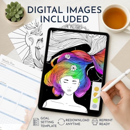 Adult Coloring Book for Women, Personal Growth Mindfulness & Stress Relief | Anxiety Relief & Relaxation, Self-Expression Journal Prompts, Best Friend & Self-Care Gift, 140gsm Perforated - color: Express Yourself - Mindfulness