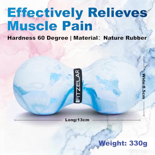 FITZELAR Massage Lacrosse Balls for Myofascial Release, Quality Certification, Massage Deep Tissue for Back and Shoulder, Trigger Point Therapy, Muscle Knots, Relieving Muscle Pain (2Blue) - color: 2blue